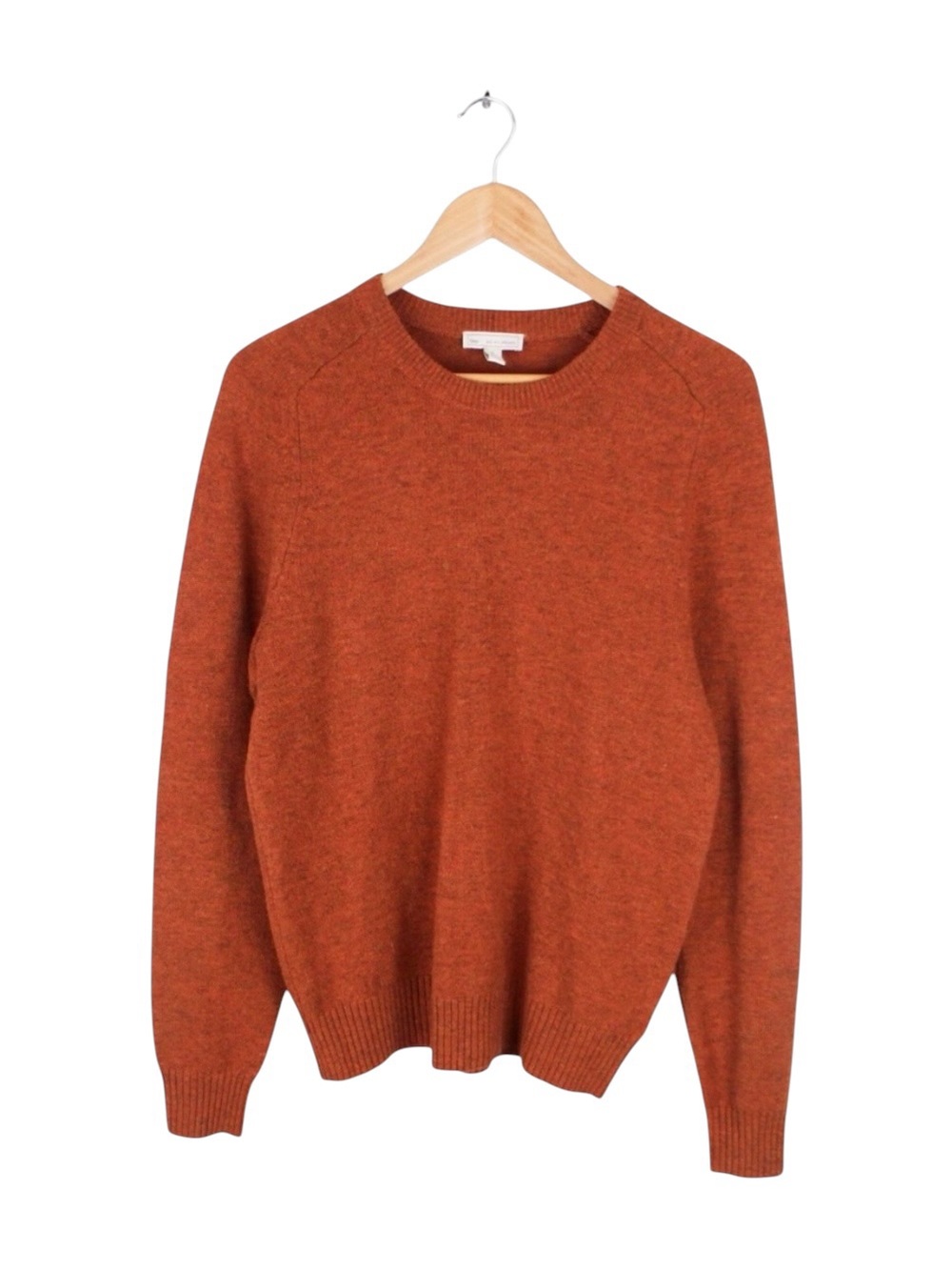 Gap Lambswool Blend Crew Neck Sweater Rust Orange Heather Men's Size Small